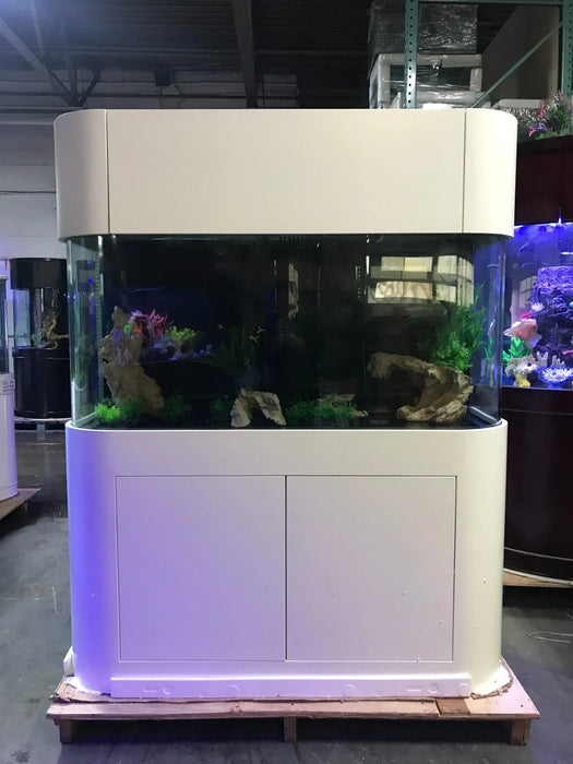 AQUA VIM 170g Panoramic Reef-Ready Aquarium (w/ Stand & Canopy) in WHITE