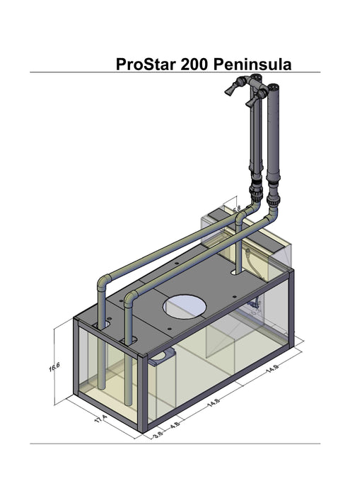 ProStar Rimless V2 200 Peninsula Aquarium w/ Stand | Pro Clear Aquatic Systems