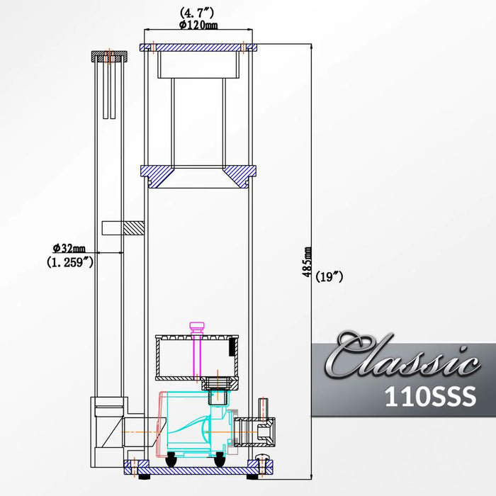 Reef Octopus | Classic 110-SSS Protein Skimmer